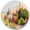 Designart - View of Old Polish City In Nature - Traditional Metal Circle Wall Art